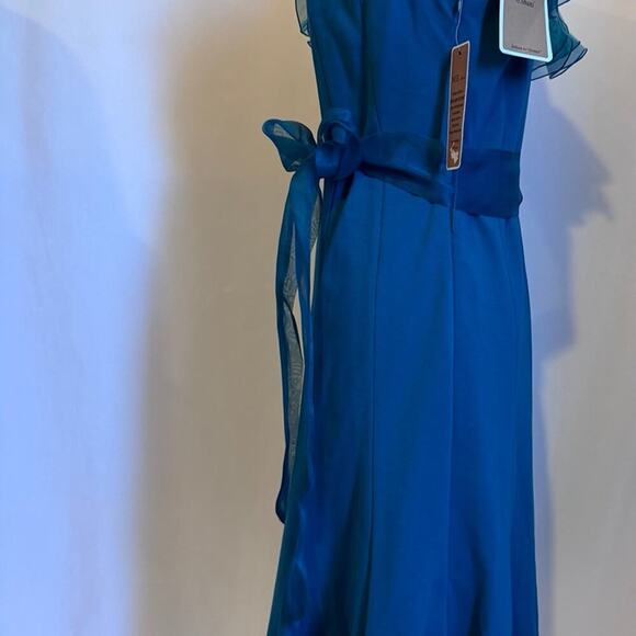 NWT Nue by Shani Blue Flutter Sleeve Midi Sundress formal cocktail dress - Picture 9 of 14